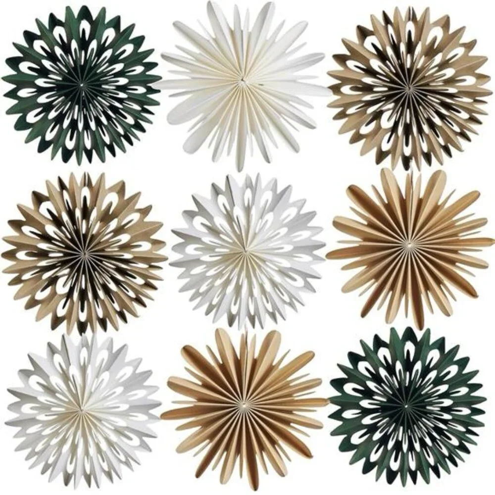 NEW West Elm 9 Piece Boho Pointed Star Christmas Tree Ornaments Set Boho - 3